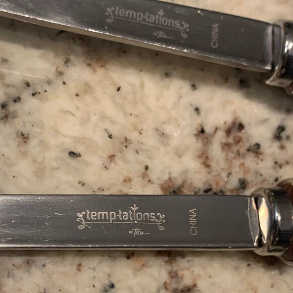 Temptations Blue Floral Lace 3 piece set Spatula Fork Spoon - Picture 5 of 5